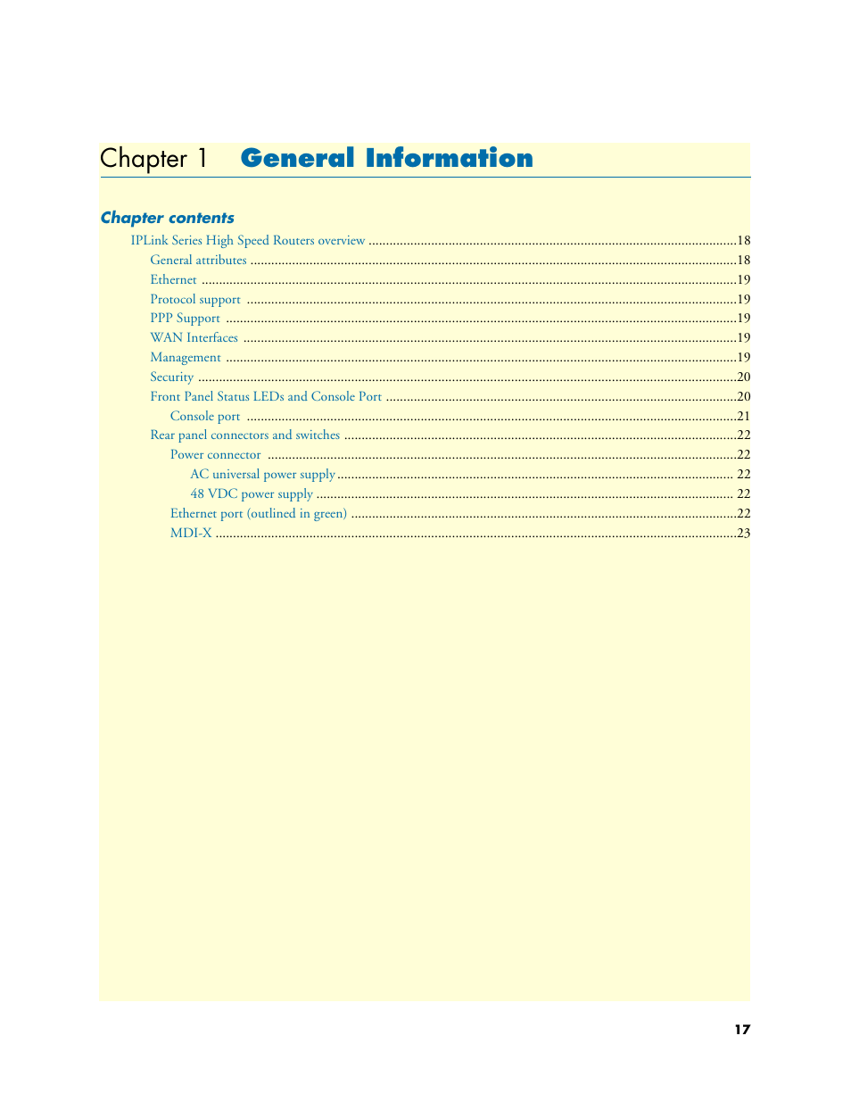 Chapter 1 general information, General information, Chapter 1 | Patton electronic 2635 User Manual | Page 17 / 133