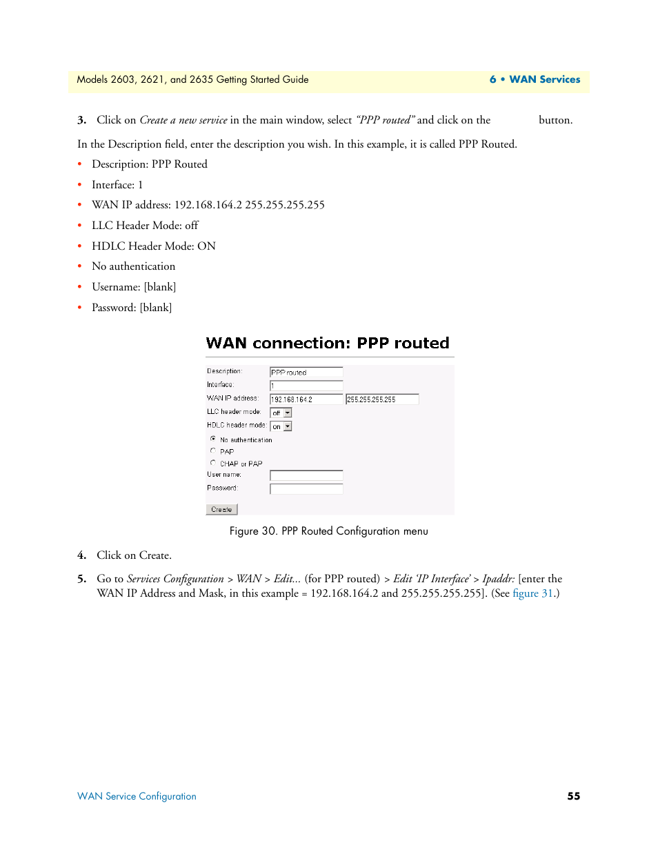 Ppp routed configuration menu | Patton electronic 2635 User Manual | Page 55 / 133