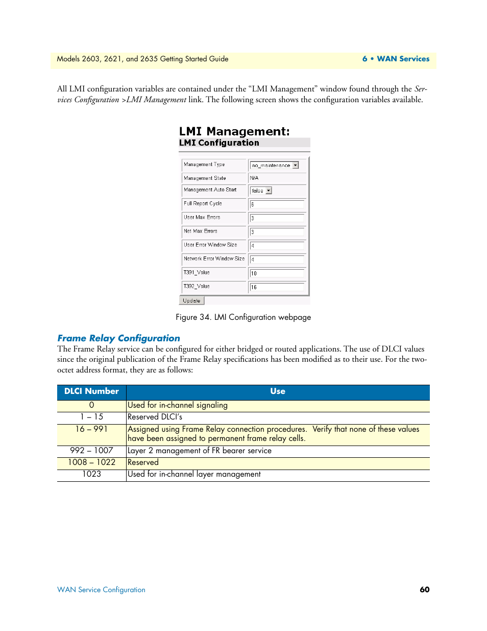 Frame relay configuration | Patton electronic 2635 User Manual | Page 60 / 133