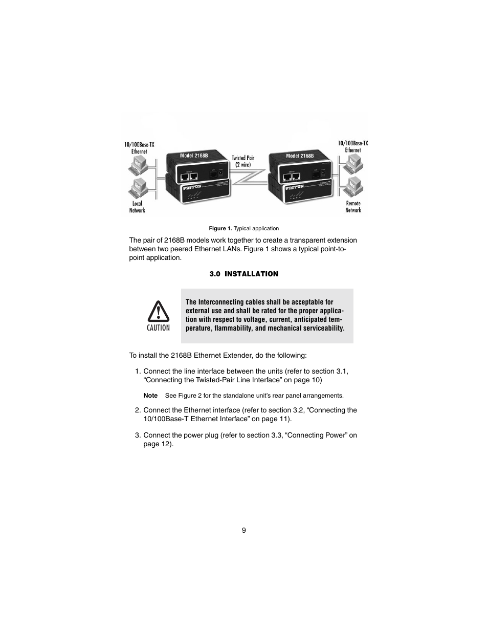 0 installation, Installation | Patton electronic 2168B User Manual | Page 9 / 20
