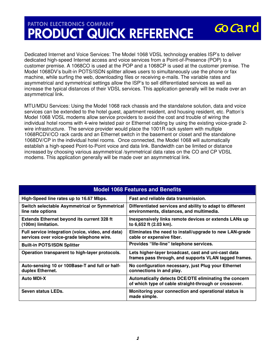 Patton electronic 1068 User Manual | Page 2 / 5