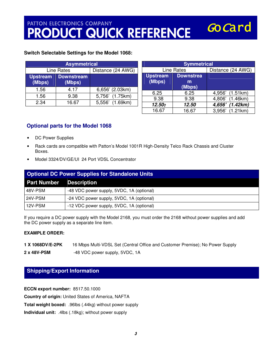 Patton electronic 1068 User Manual | Page 3 / 5