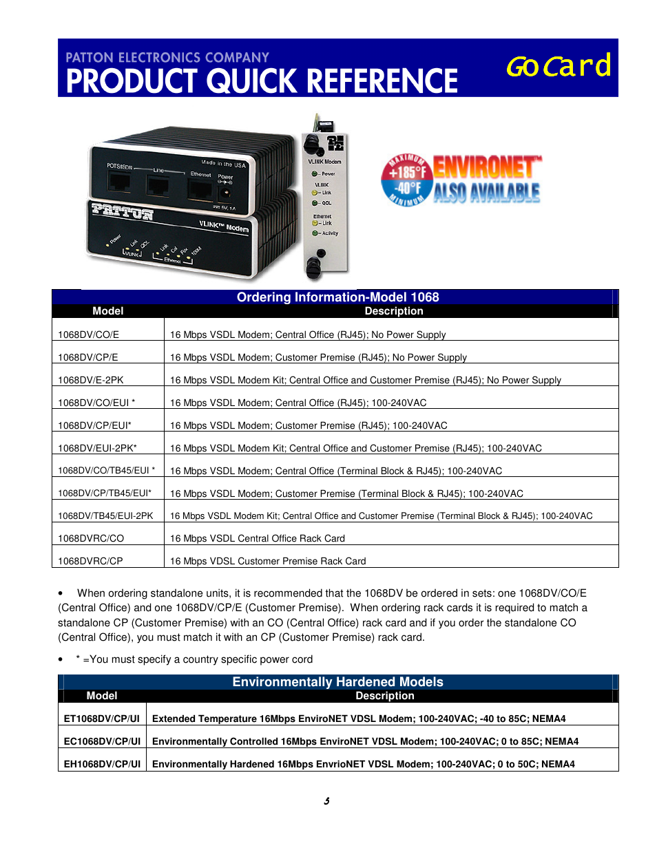 Patton electronic 1068 User Manual | Page 5 / 5