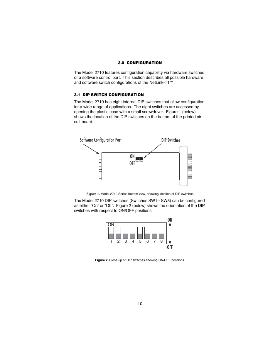 0 configuration, 1 dip switch configuration, Configuration | Dip switch configuration | Patton electronic 2710 User Manual | Page 10 / 44