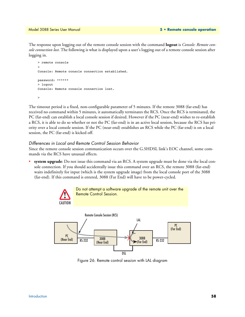 Remote control session with lal diagram | Patton electronic 3088 Series User Manual | Page 58 / 82