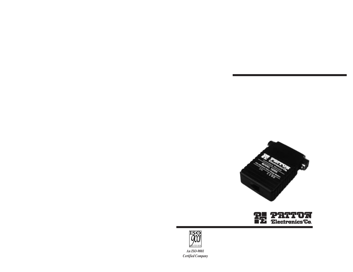 Patton electronic 1020S User Manual | 8 pages