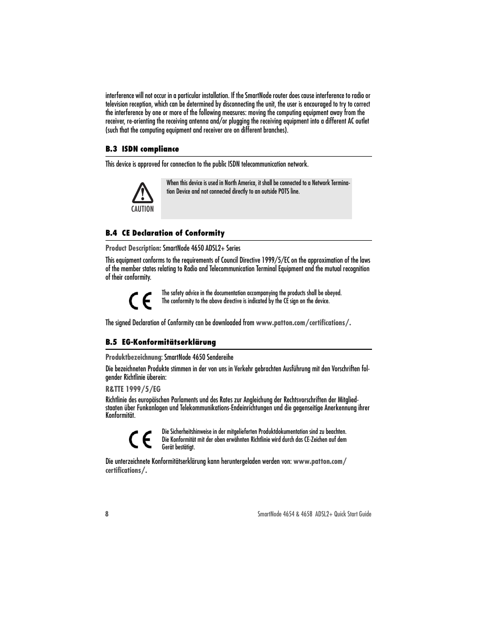 Patton electronic SmartNode 4654 Series User Manual | Page 8 / 12