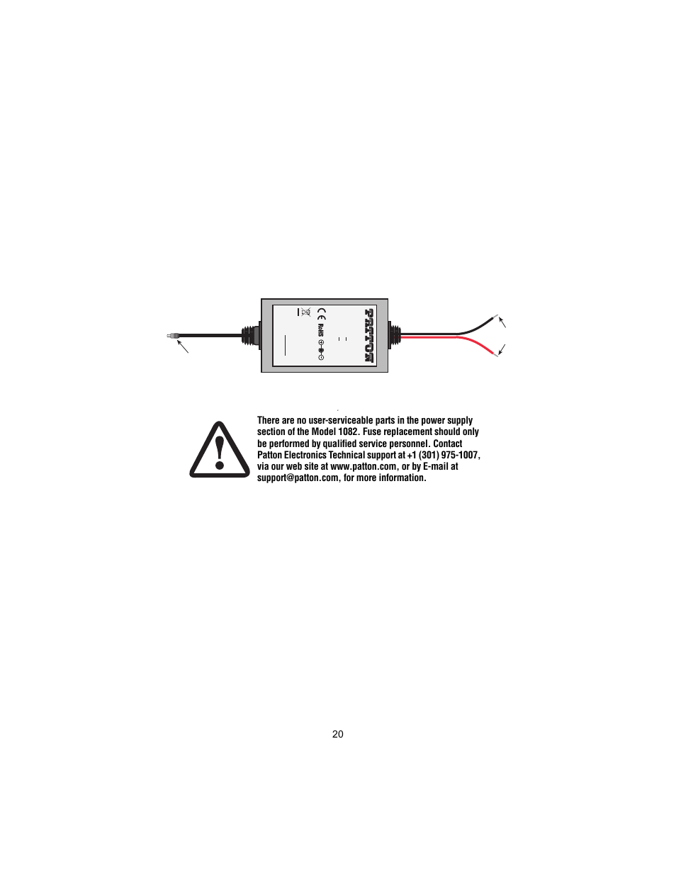 Dc power | Patton electronic 1082 User Manual | Page 20 / 32
