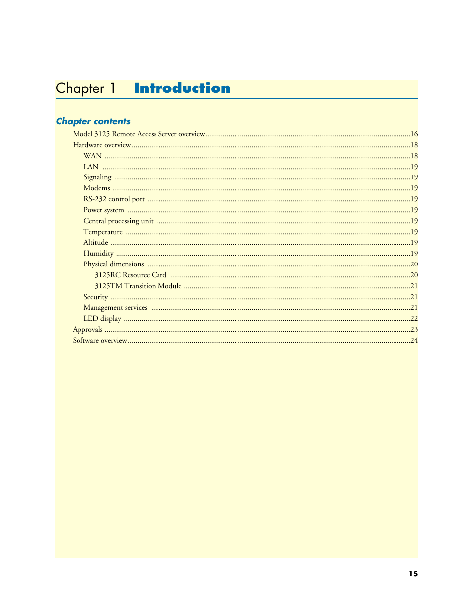 Chapter 1 introduction, 1 introduction, Chapter 1 describes the ras | Patton electronic ForeFront 3125 User Manual | Page 15 / 65