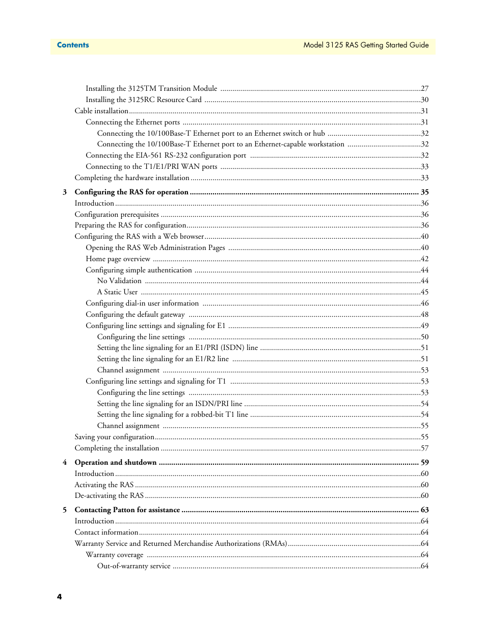 Patton electronic ForeFront 3125 User Manual | Page 4 / 65