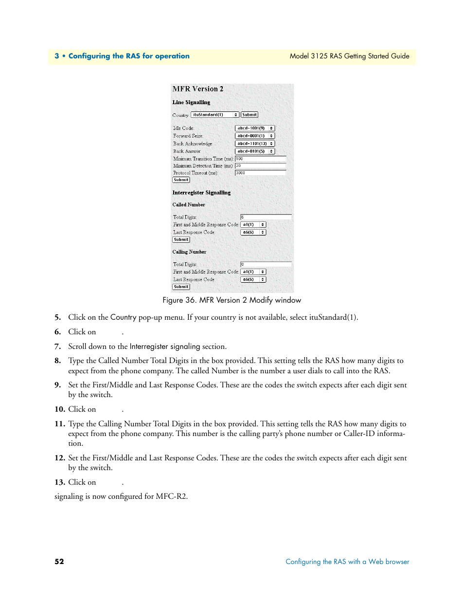 W appears (see figure 36) | Patton electronic ForeFront 3125 User Manual | Page 52 / 65