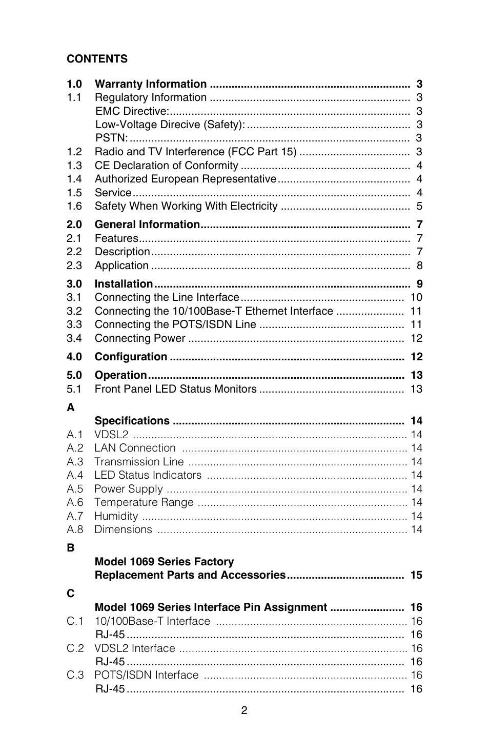 Patton electronic 1069 User Manual | Page 2 / 20