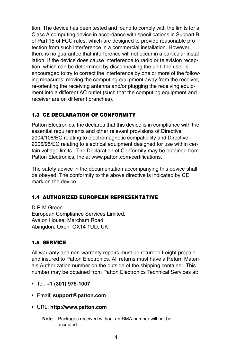 Patton electronic 1069 User Manual | Page 4 / 20