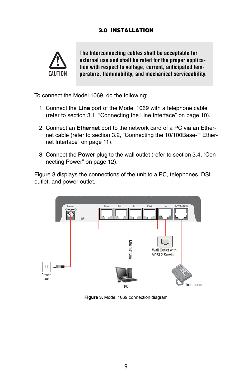 Caution | Patton electronic 1069 User Manual | Page 9 / 20