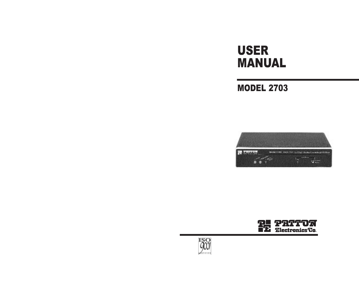 Patton electronic 2703 User Manual | 11 pages
