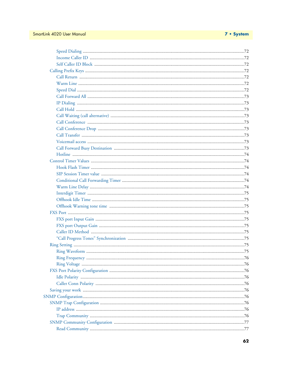 Patton electronic SL4020 User Manual | Page 62 / 97