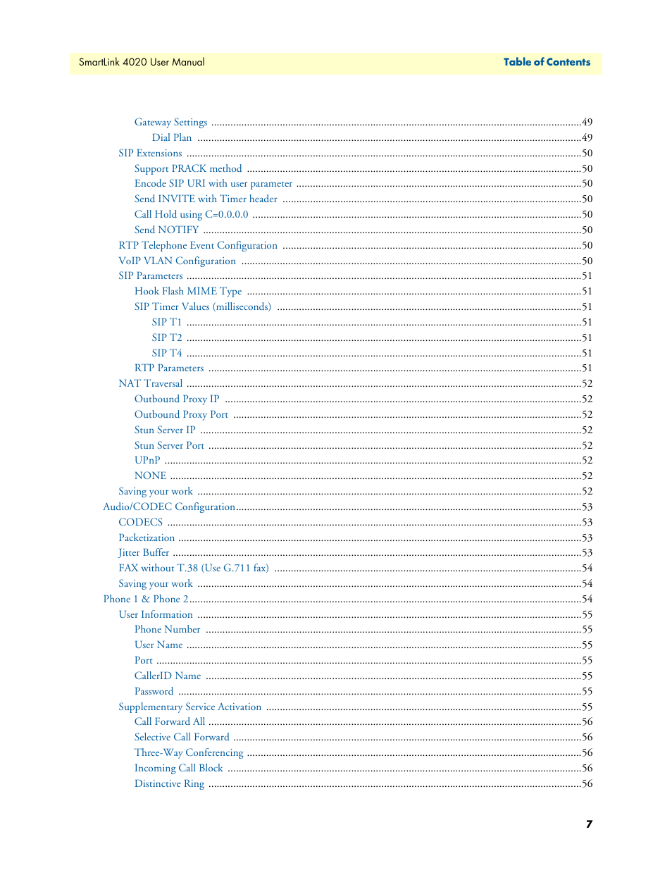 Patton electronic SL4020 User Manual | Page 7 / 97