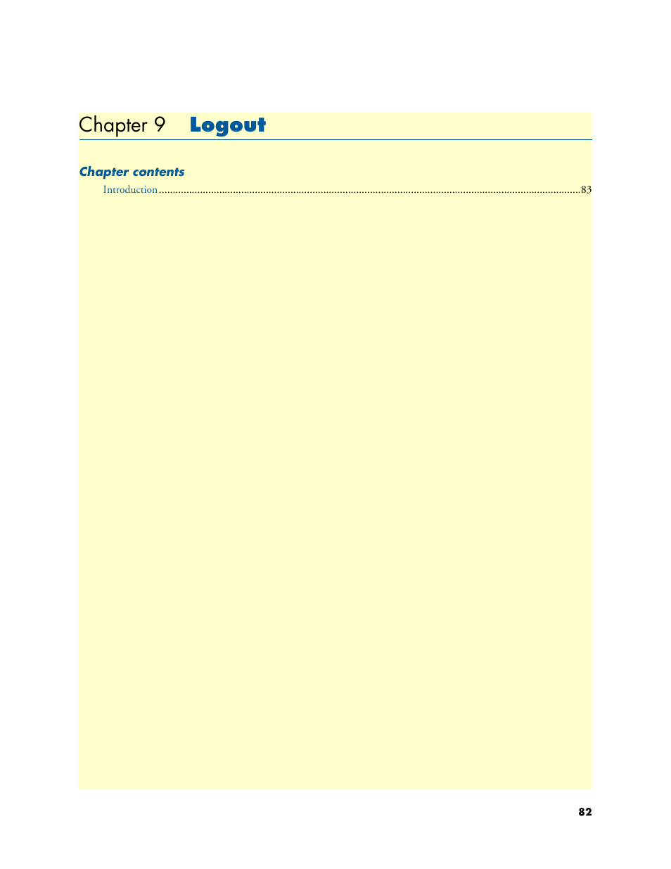 Chapter 9 logout, Logout, Chapter 9 | Patton electronic SL4020 User Manual | Page 82 / 97