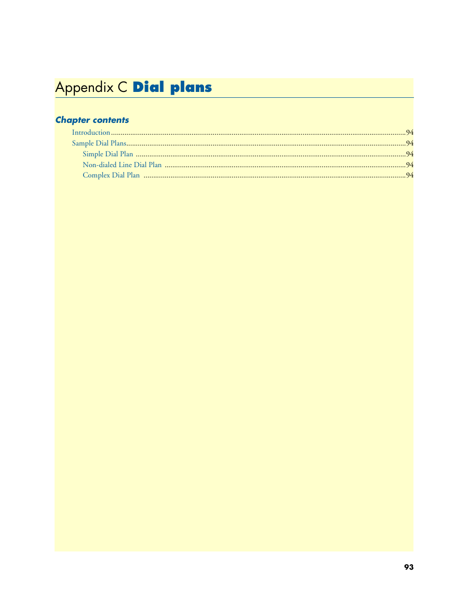 Appendix c dial plans, Dial plans, Appendix c | C, “dial plans | Patton electronic SL4020 User Manual | Page 93 / 97