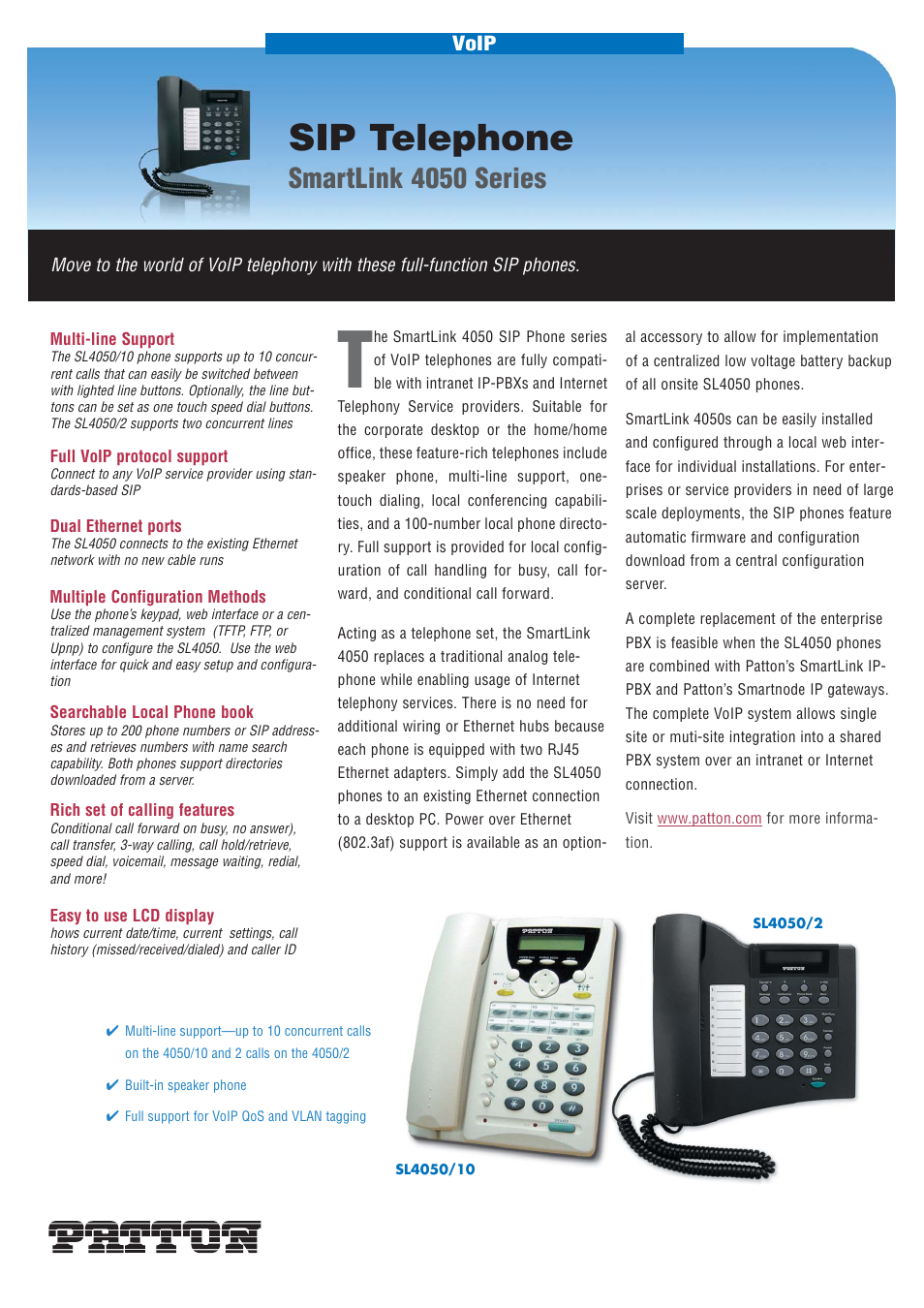Patton electronic 4050 User Manual | 2 pages