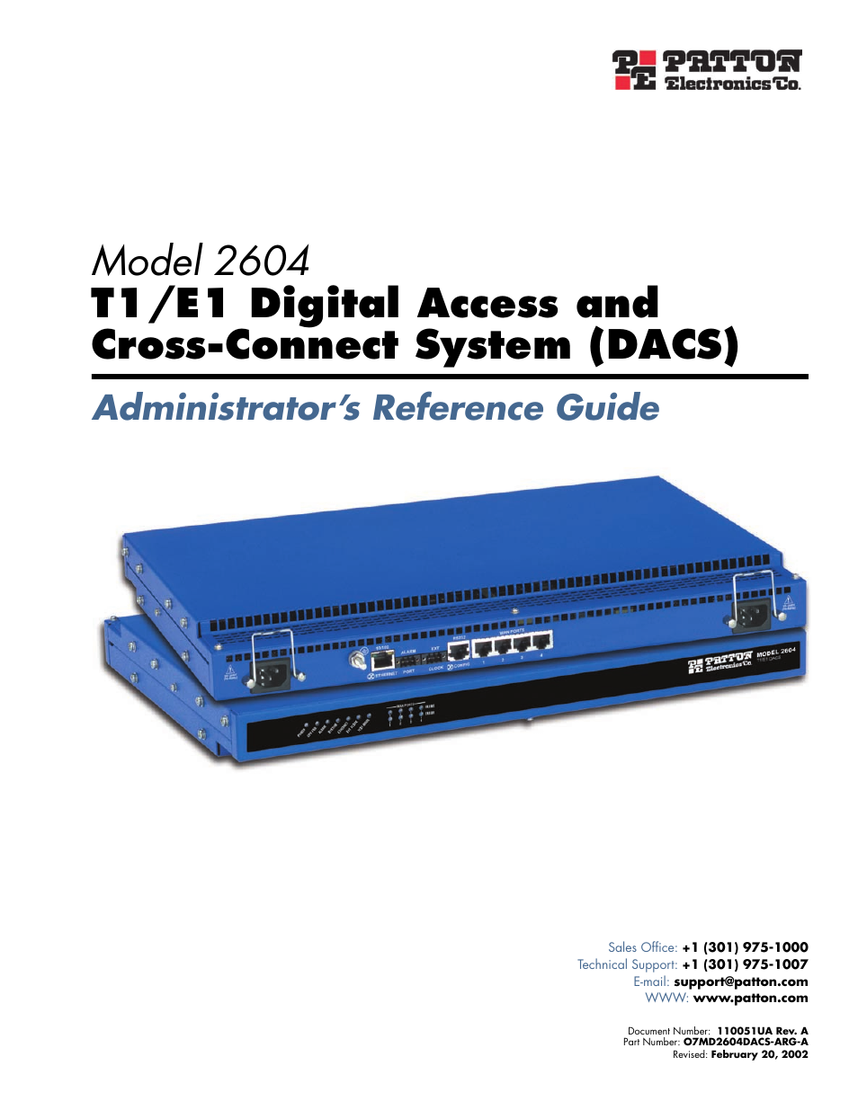 Patton electronic Model 2604 User Manual | 148 pages
