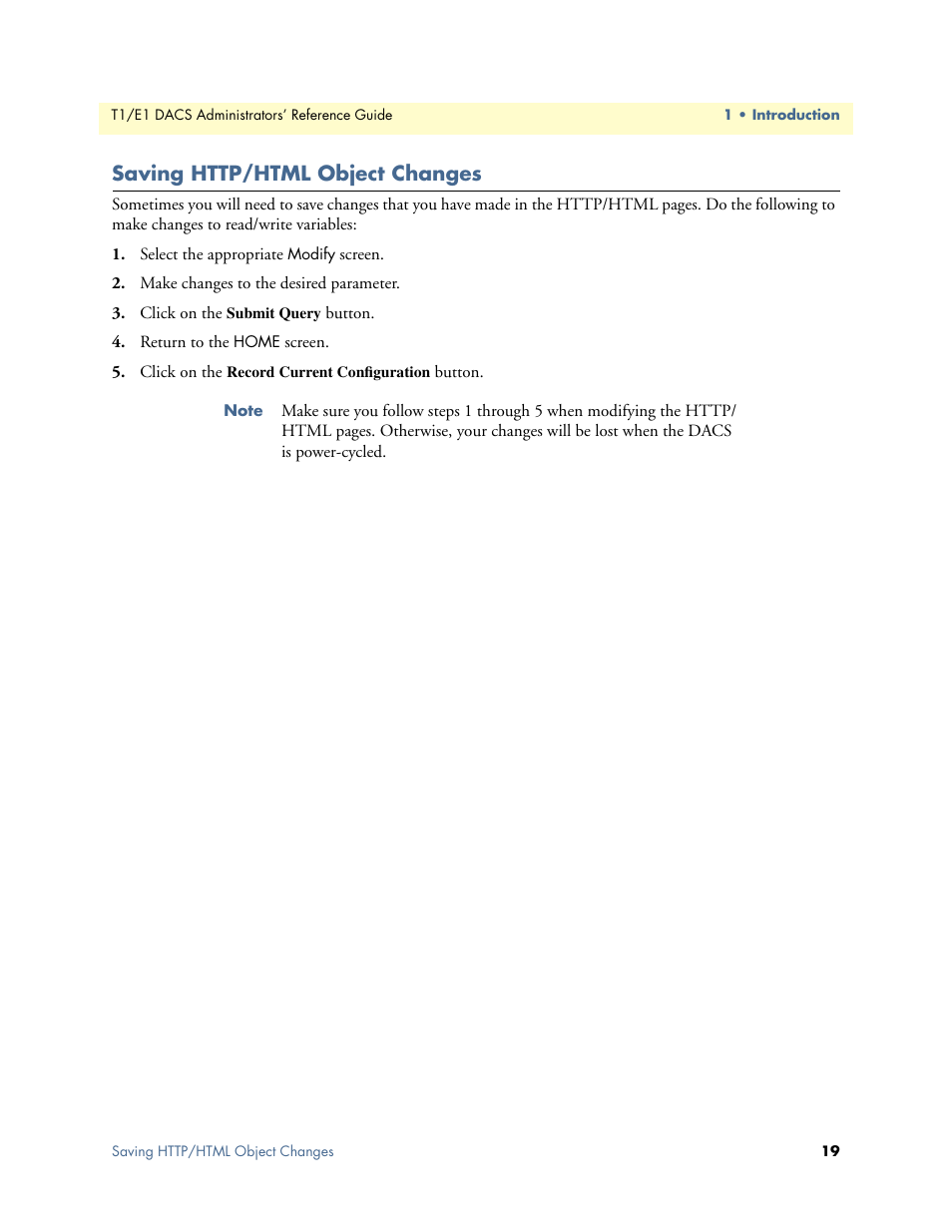 Saving http/html object changes | Patton electronic Model 2604 User Manual | Page 21 / 148