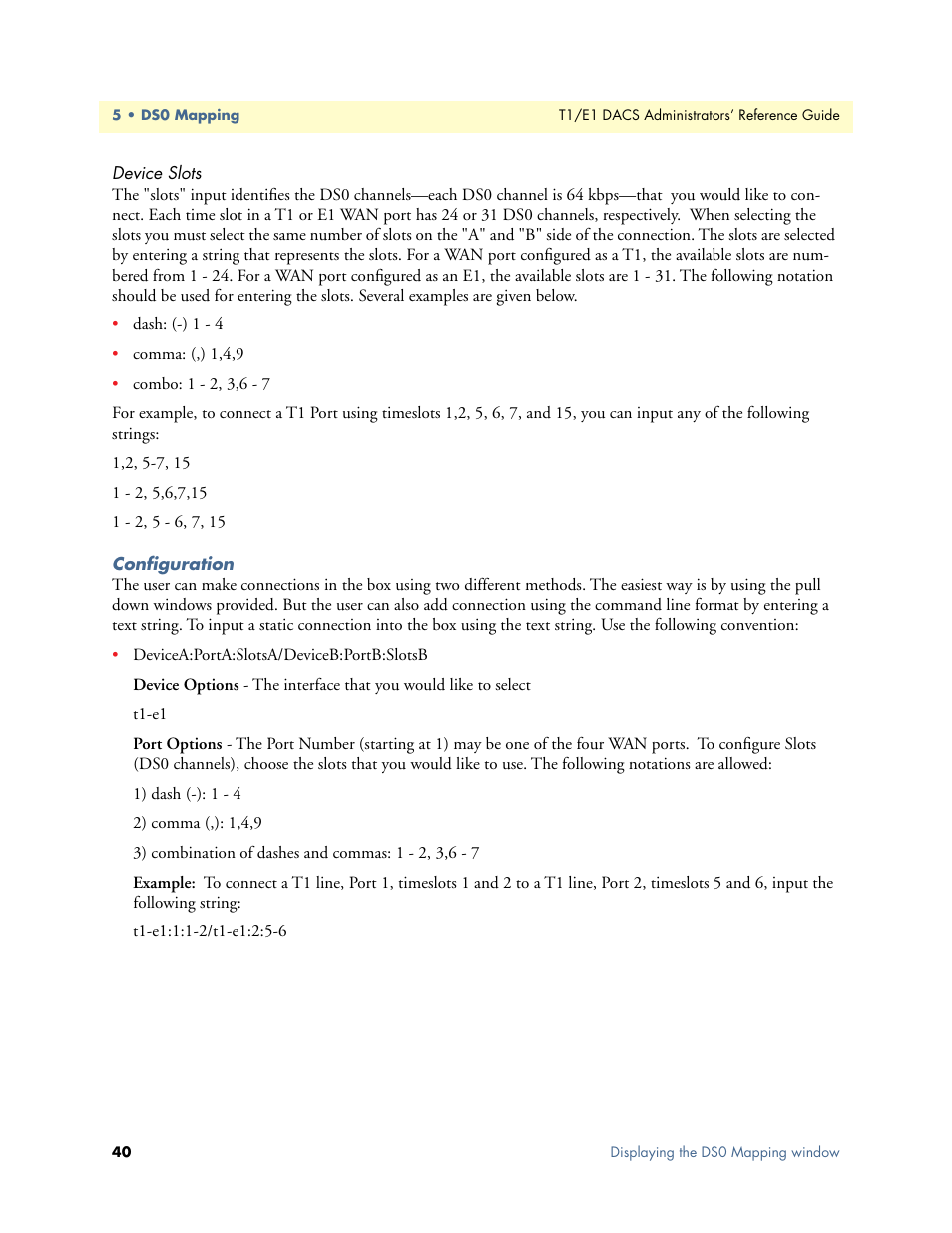 Device slots, Configuration | Patton electronic Model 2604 User Manual | Page 42 / 148