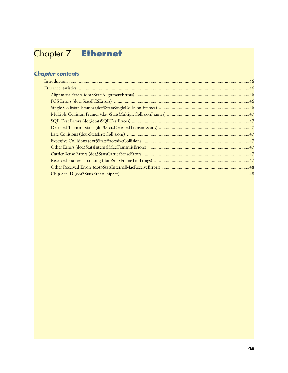 Chapter 7 ethernet, 7 ethernet, Chapter 7 describes configuring the e | Patton electronic Model 2604 User Manual | Page 47 / 148