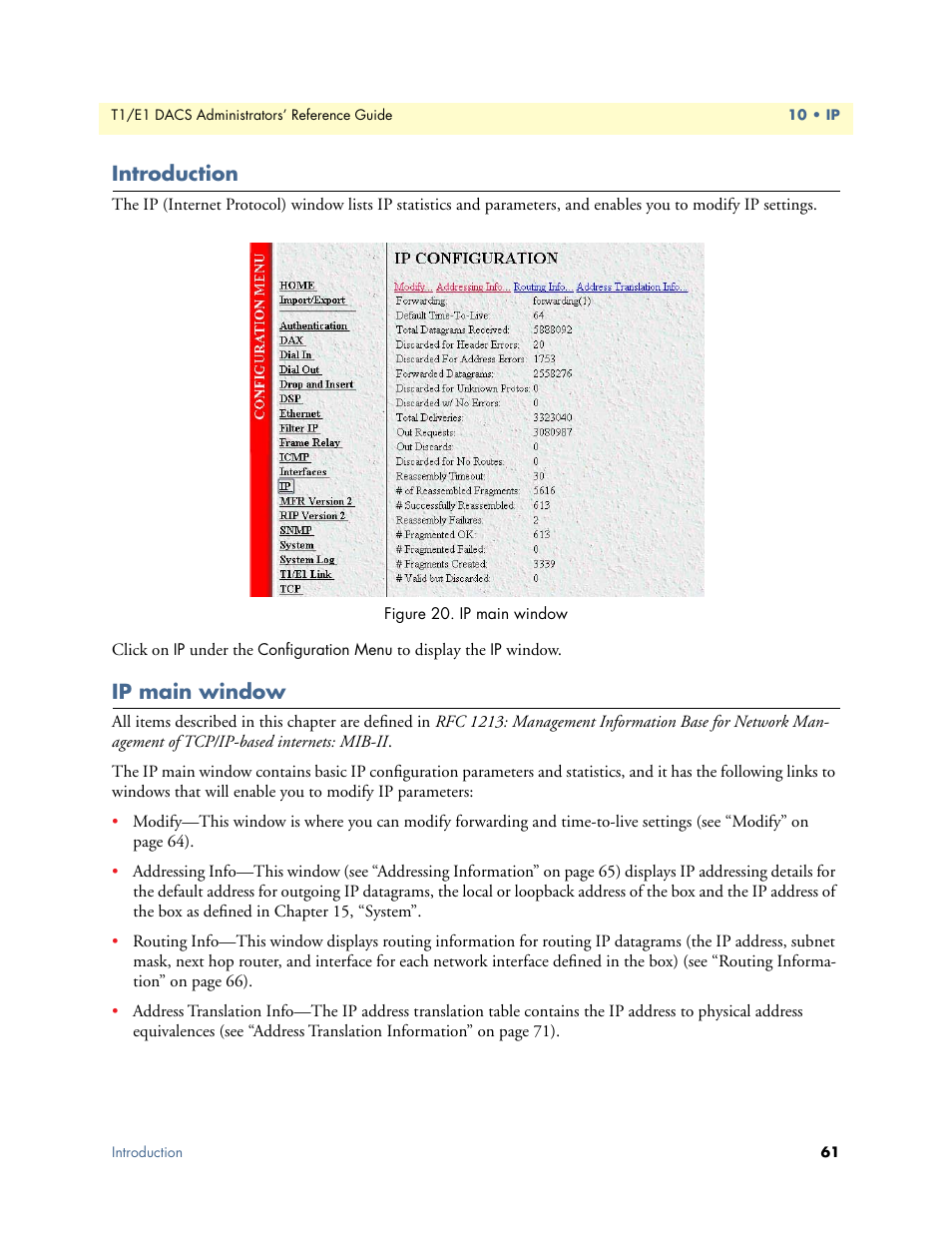 Introduction, Ip main window, Introduction ip main window | Patton electronic Model 2604 User Manual | Page 63 / 148