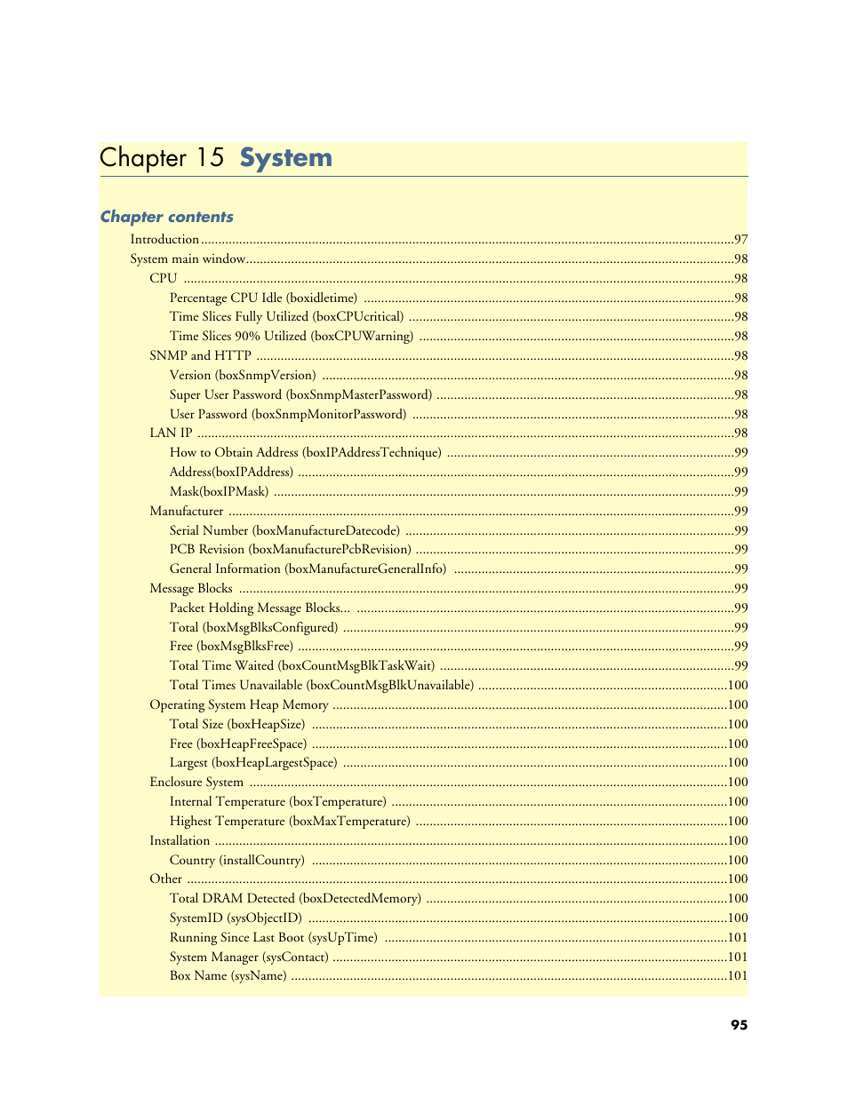 Chapter 15 system, 15 system, Chapter 15 describes configuring the s | X as defined in chapter 15, “system | Patton electronic Model 2604 User Manual | Page 97 / 148