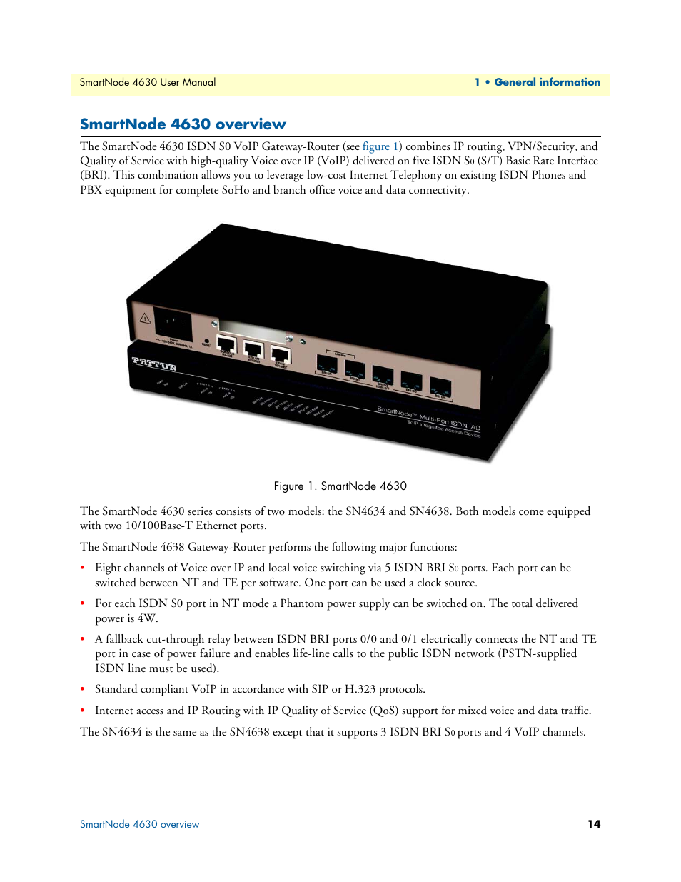 Smartnode 4630 overview, Smartnode 4630 | Patton electronic SMARTNODE 4630 User Manual | Page 14 / 54
