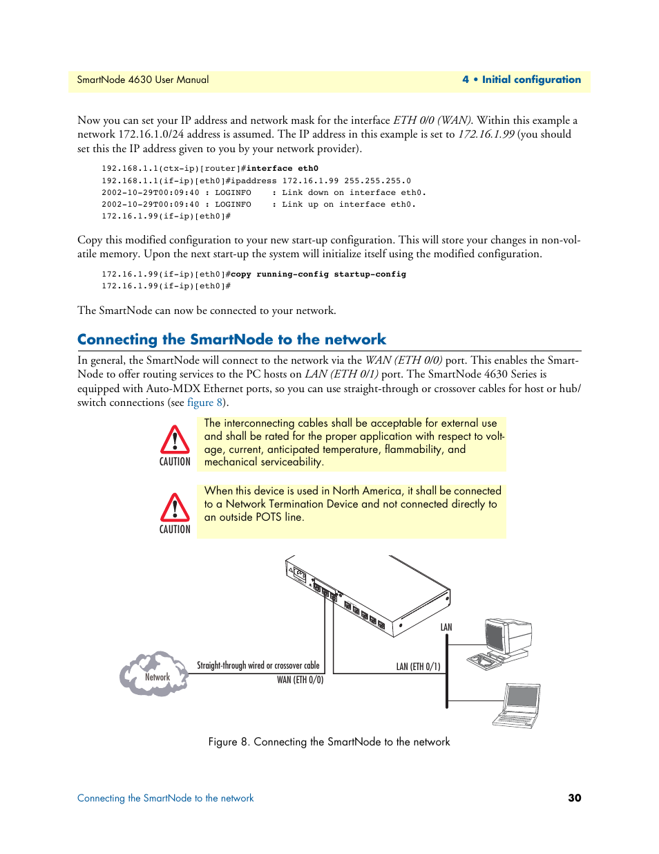 Connecting the smartnode to the network, Connecting the smartnode to the net, Work | Patton electronic SMARTNODE 4630 User Manual | Page 30 / 54