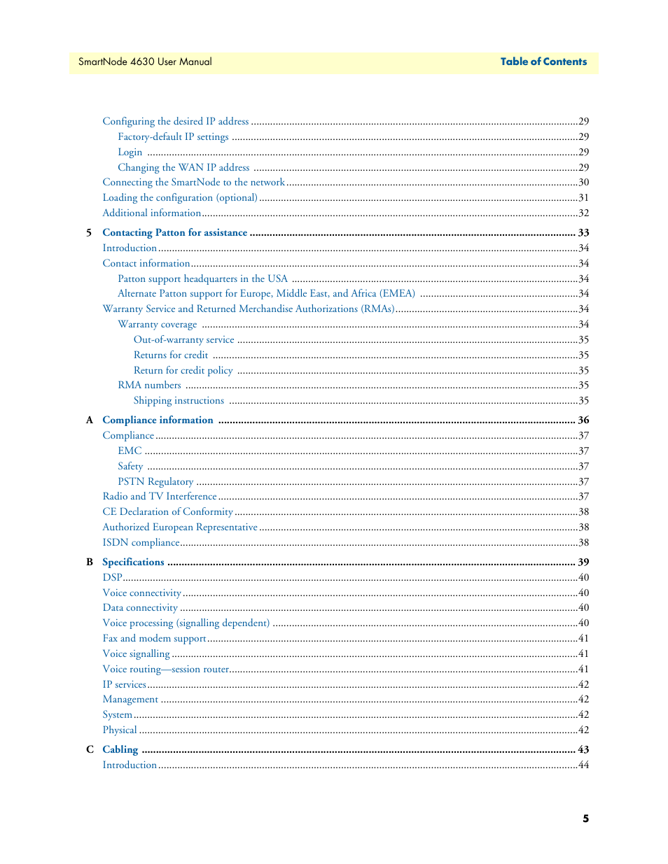 Patton electronic SMARTNODE 4630 User Manual | Page 5 / 54