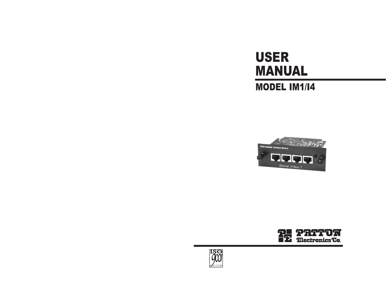 Patton electronic IM1/I4 User Manual | 9 pages