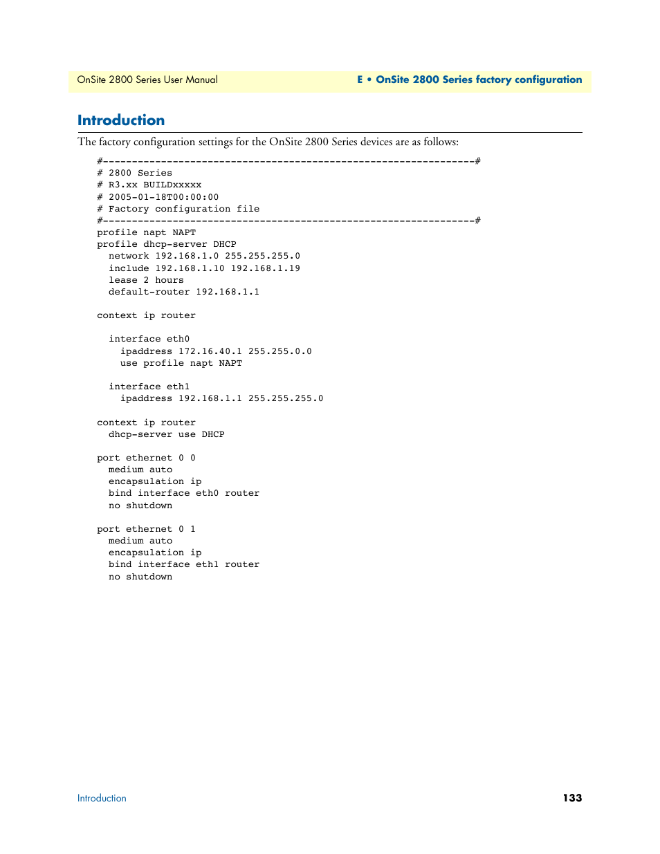 Introduction | Patton electronic ONSITE 2800 User Manual | Page 133 / 135