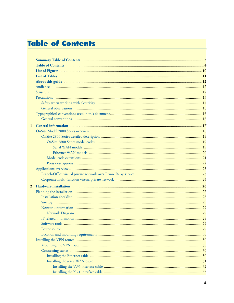Patton electronic ONSITE 2800 User Manual | Page 4 / 135