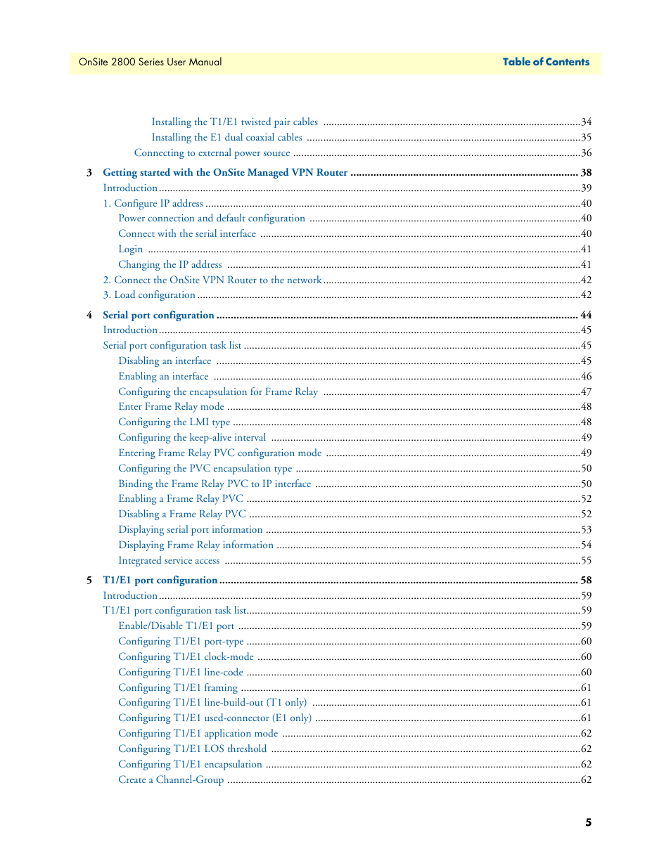 Patton electronic ONSITE 2800 User Manual | Page 5 / 135