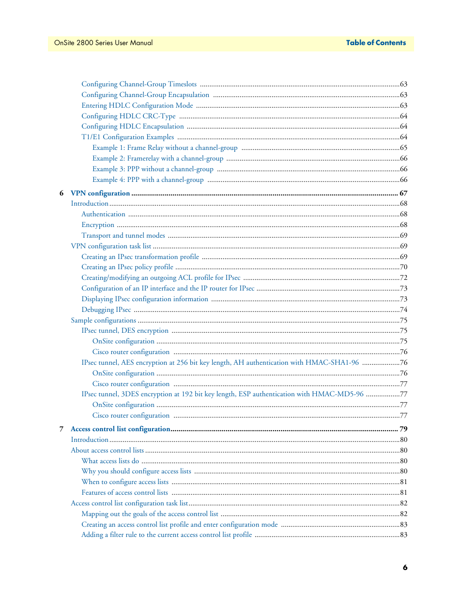 Patton electronic ONSITE 2800 User Manual | Page 6 / 135