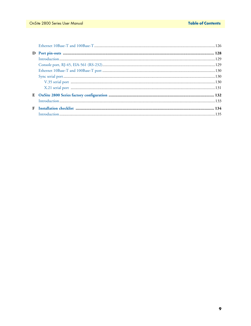 Patton electronic ONSITE 2800 User Manual | Page 9 / 135