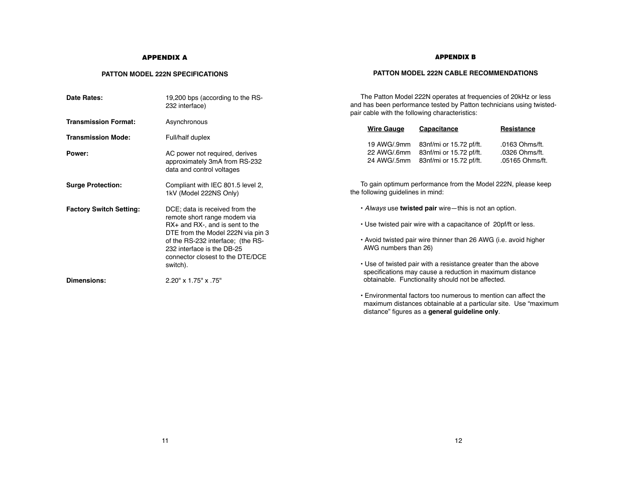 Patton electronic 222N User Manual | Page 13 / 20