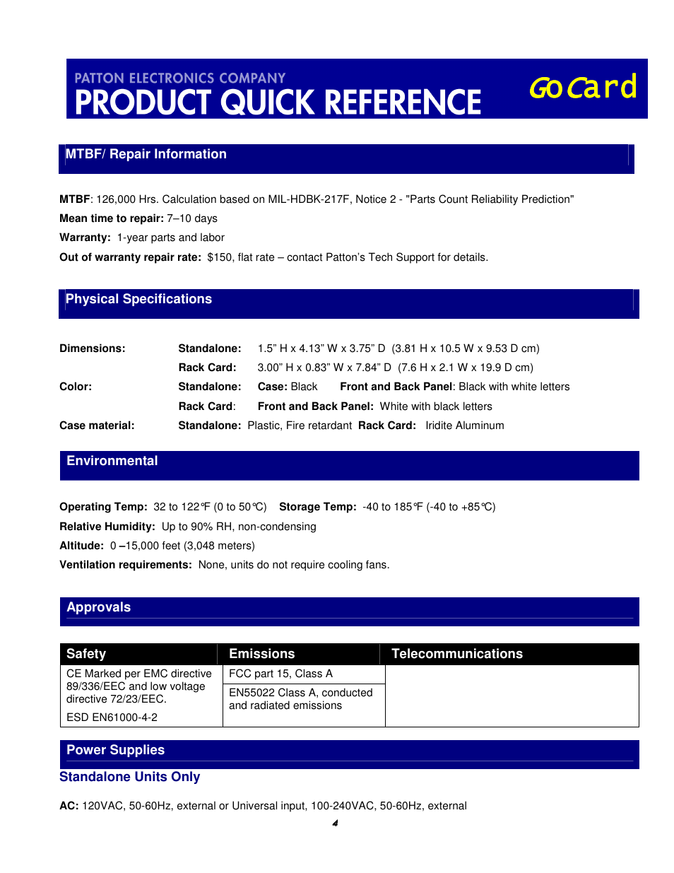 Patton electronic 2168 User Manual | Page 4 / 5