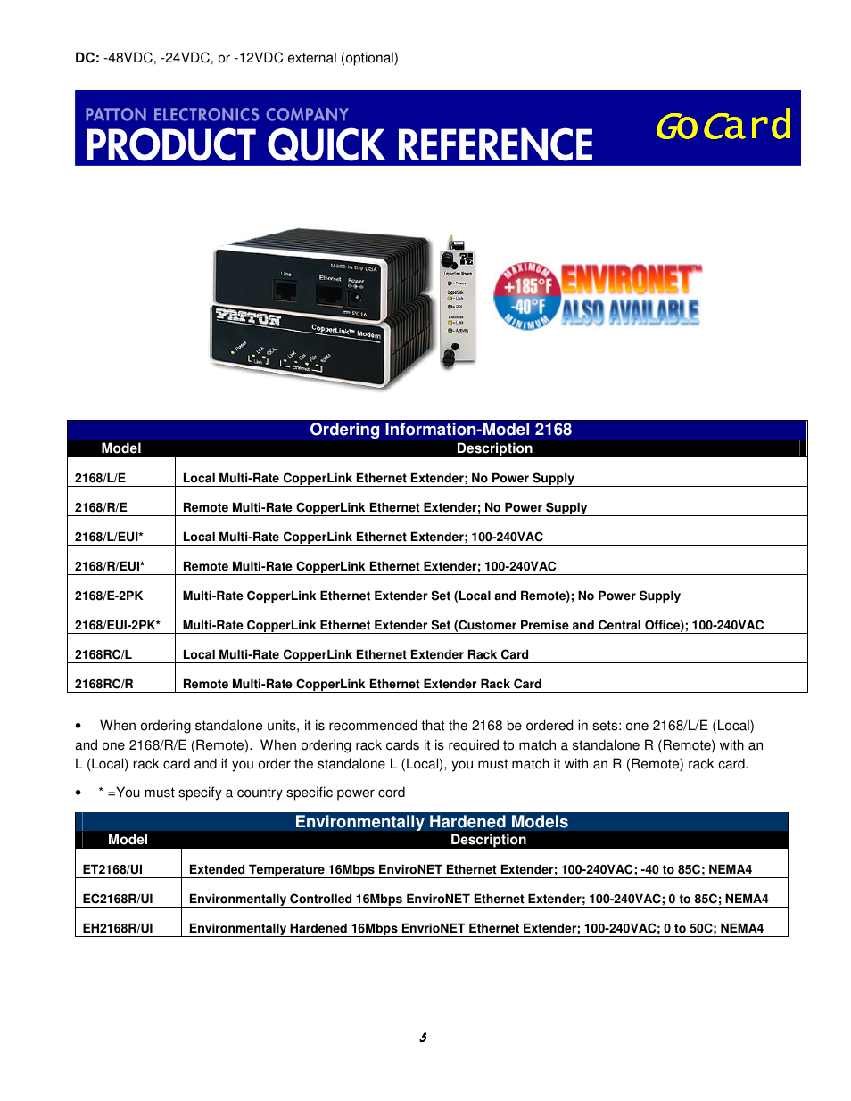 Patton electronic 2168 User Manual | Page 5 / 5