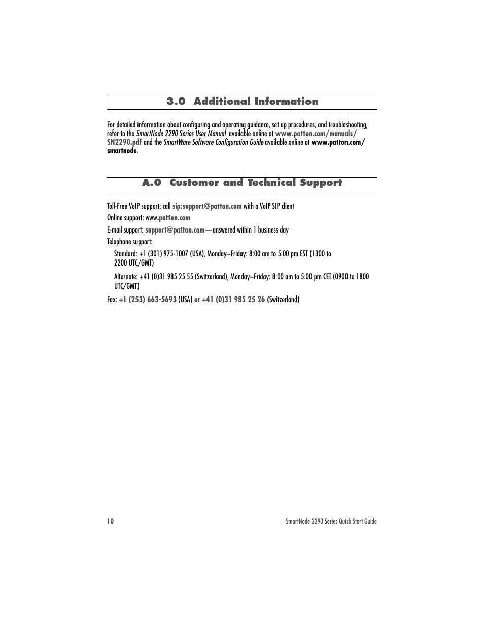 0 additional information | Patton electronic SmartNode 2292 User Manual | Page 10 / 12