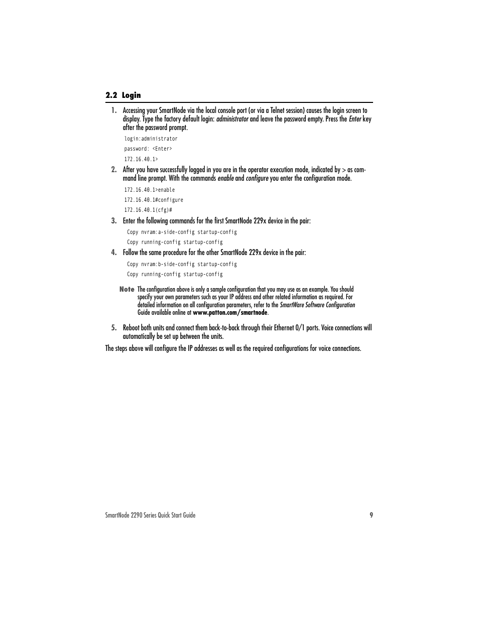 2 login | Patton electronic SmartNode 2292 User Manual | Page 9 / 12