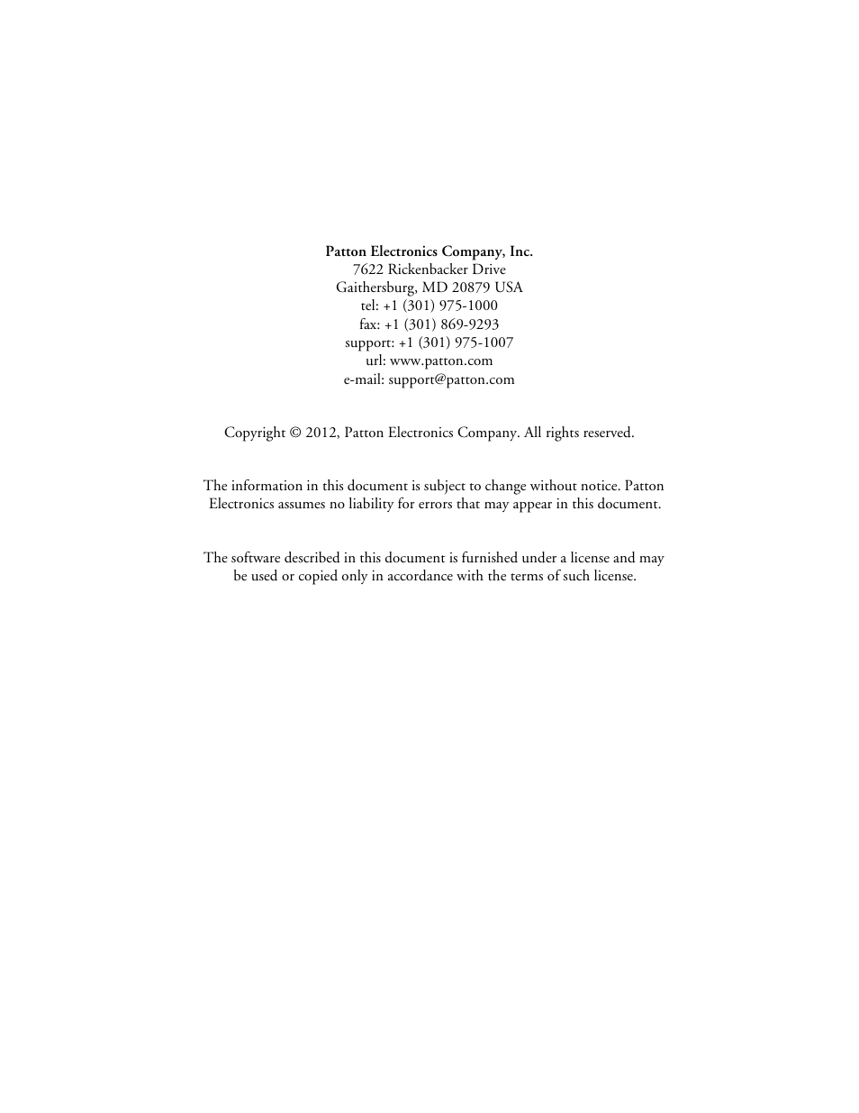 Patton electronic 6511RC User Manual | Page 2 / 104