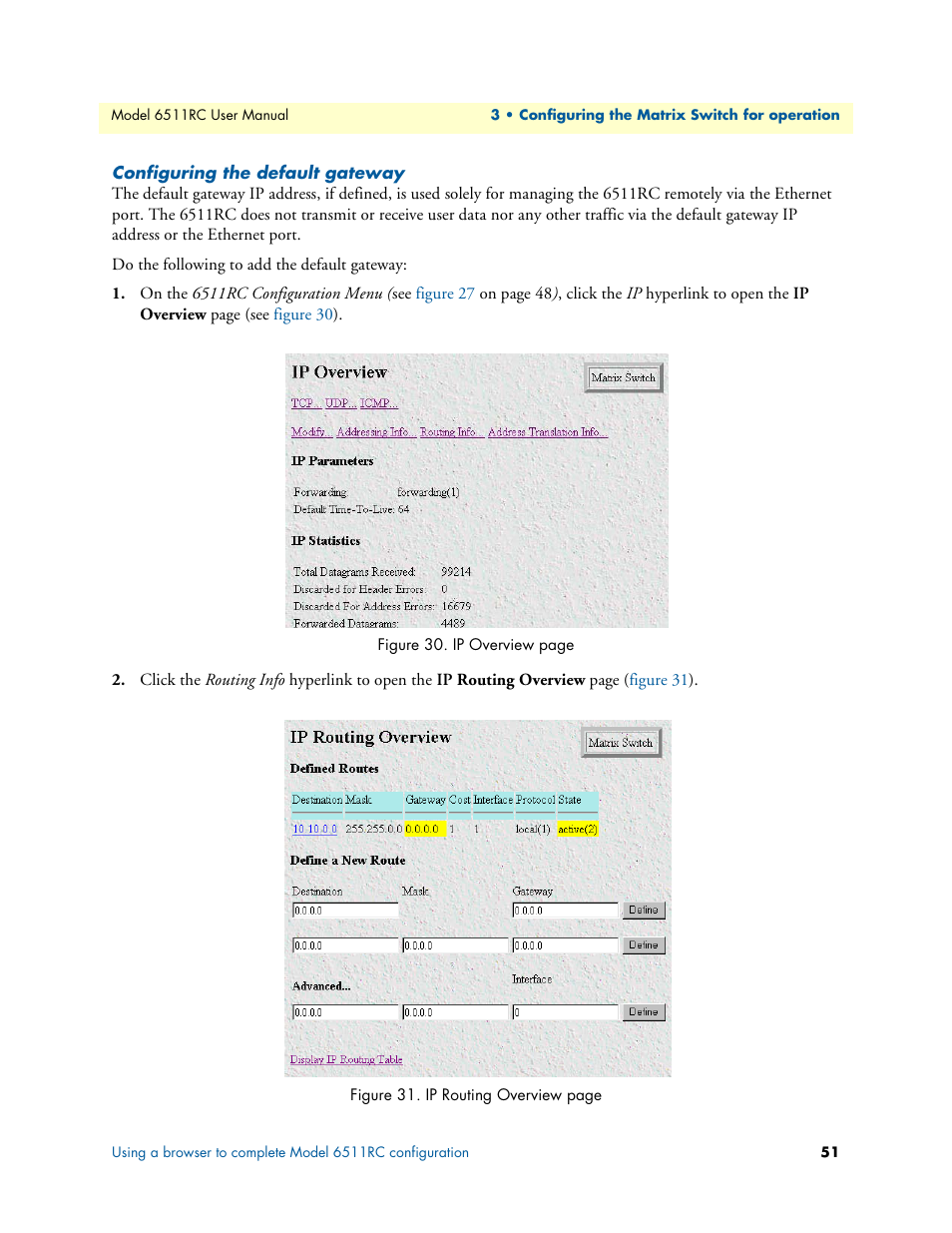 Configuring the default gateway | Patton electronic 6511RC User Manual | Page 51 / 104