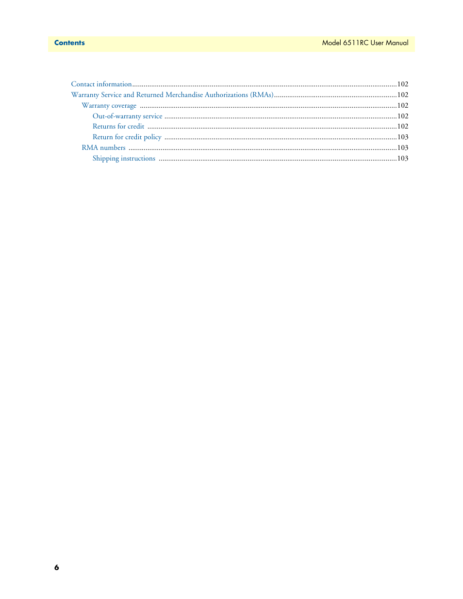 Patton electronic 6511RC User Manual | Page 6 / 104