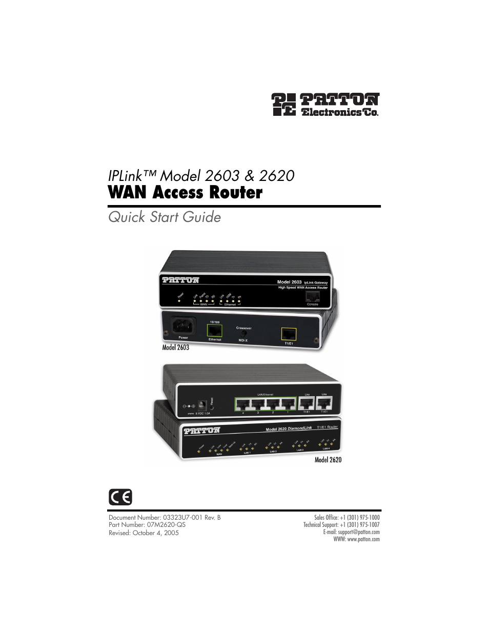 Patton electronic 2603 User Manual | 8 pages