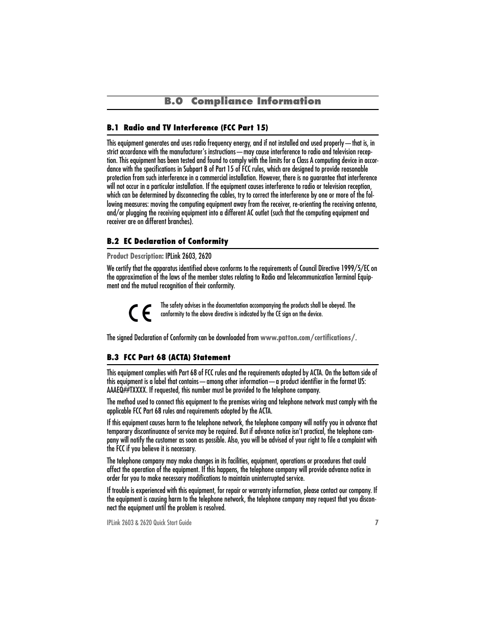 Patton electronic 2603 User Manual | Page 7 / 8