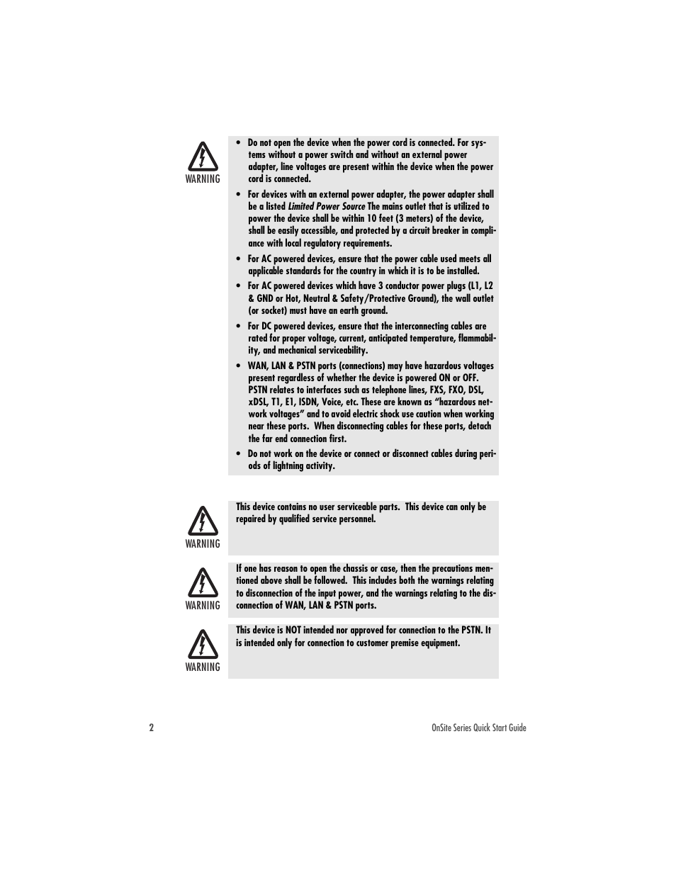 Patton electronic OnSite 07MOS10xx-QS User Manual | Page 2 / 8